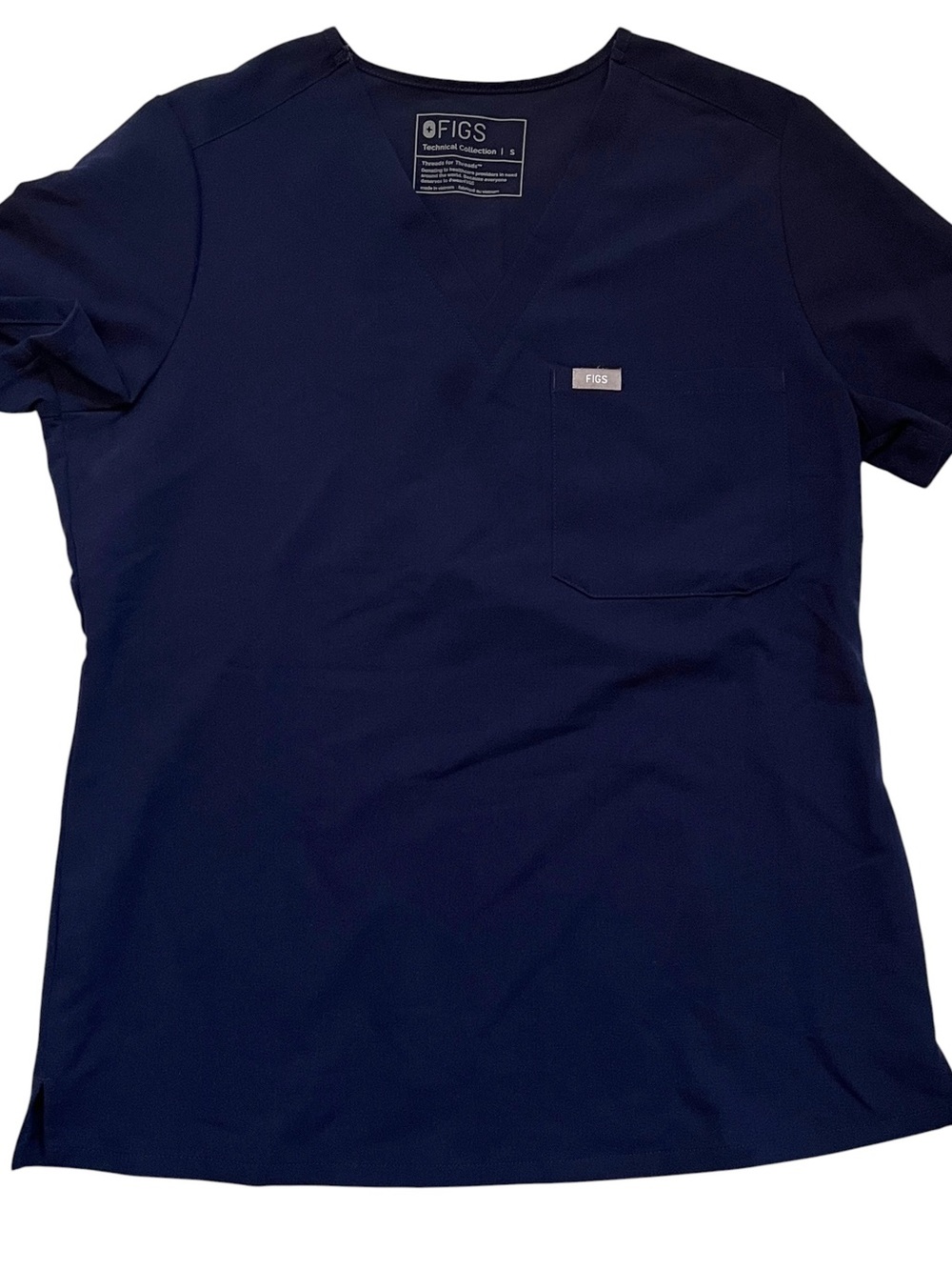 FIGS Catarina One Pocket Scrub Top Small Navy Healthcare Uniform - Picture 3 of 10